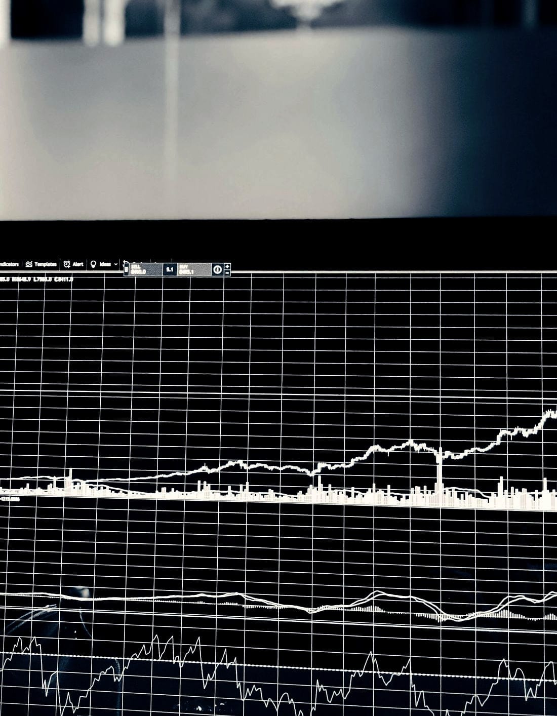 A throughput graph climbing across a laptop screen