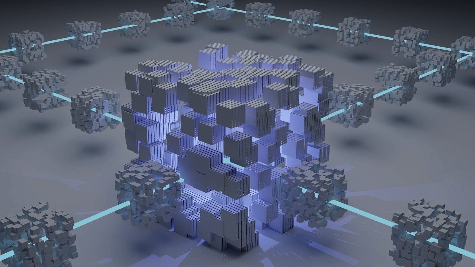 A rendering of a distributed compute cluster